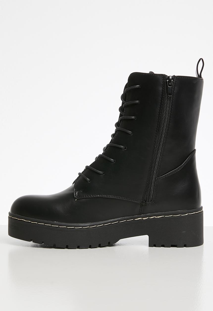 Cotton On - Frankie lace up flatform - black