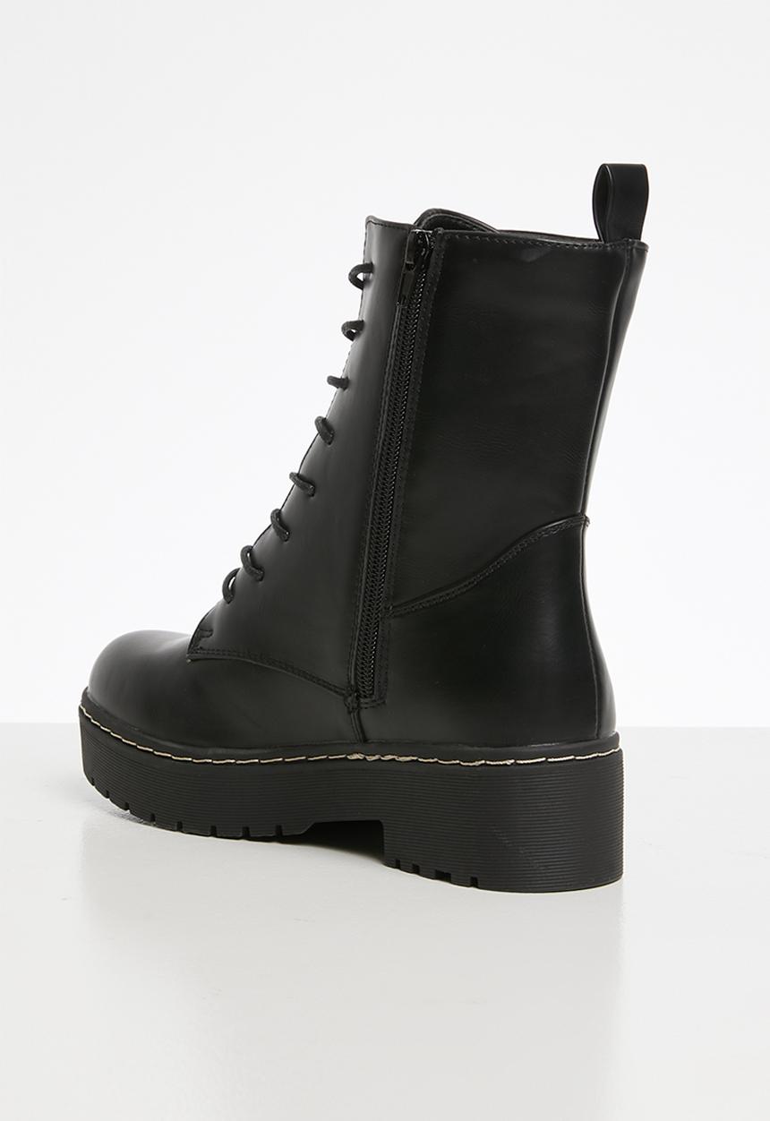 Cotton On - Frankie lace up flatform - black