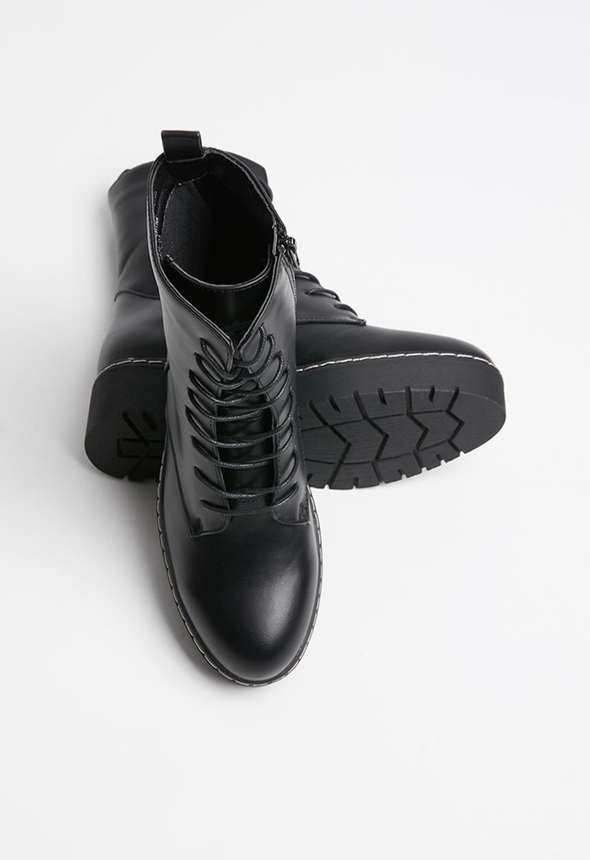 Cotton On - Frankie lace up flatform - black
