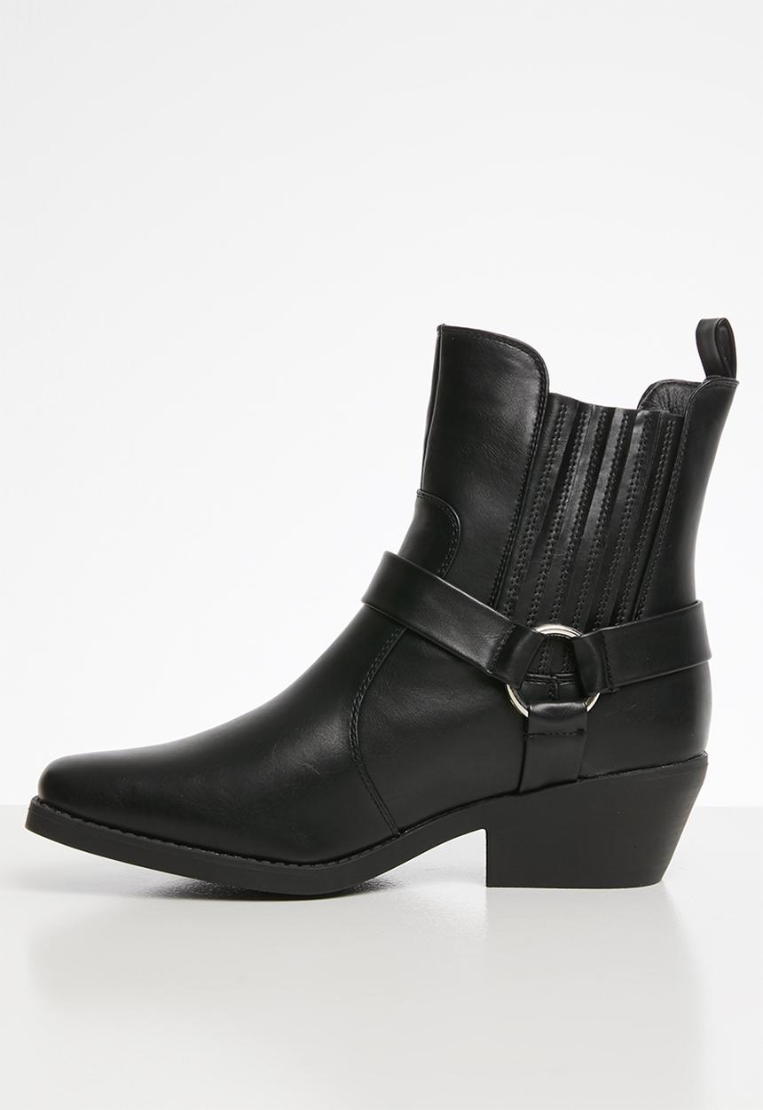 Cotton On - Tara square toe harness boot - black
