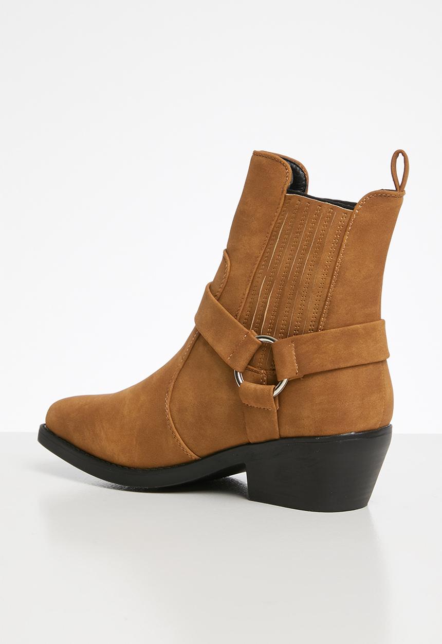 Cotton On - Tara square toe harness boot - tan