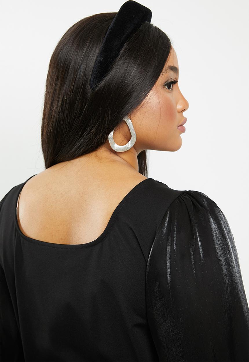 Glamorous - Plus square neck blouse - black