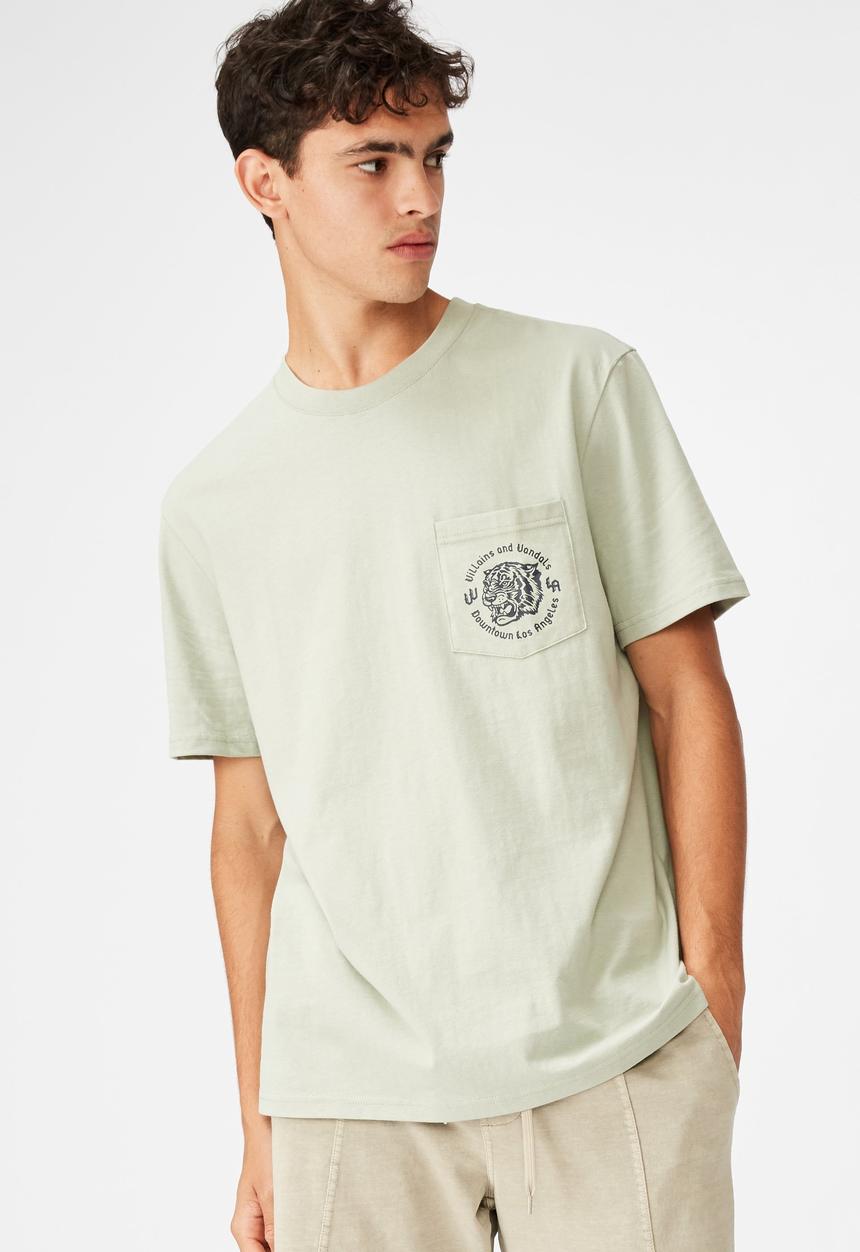 Factorie - Villains and vandals pocket tee - green 