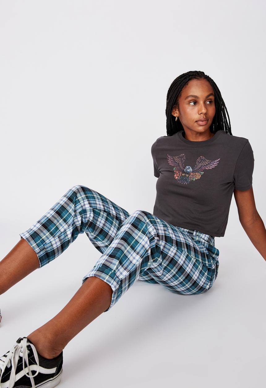 Factorie - Tapered leg check pant - multi 