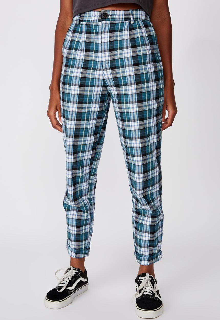 Factorie - Tapered leg check pant - multi 