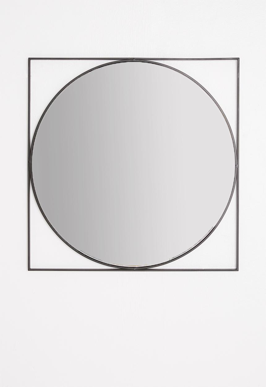 Sixth Floor - Atlas round mirror - black