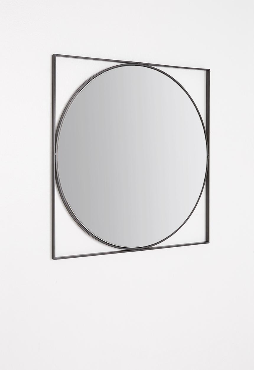 Sixth Floor - Atlas round mirror - black