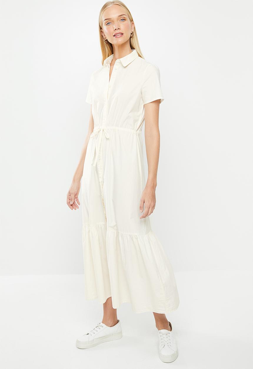 Jacqueline de Yong - Villads short sleeve dress - cream 
