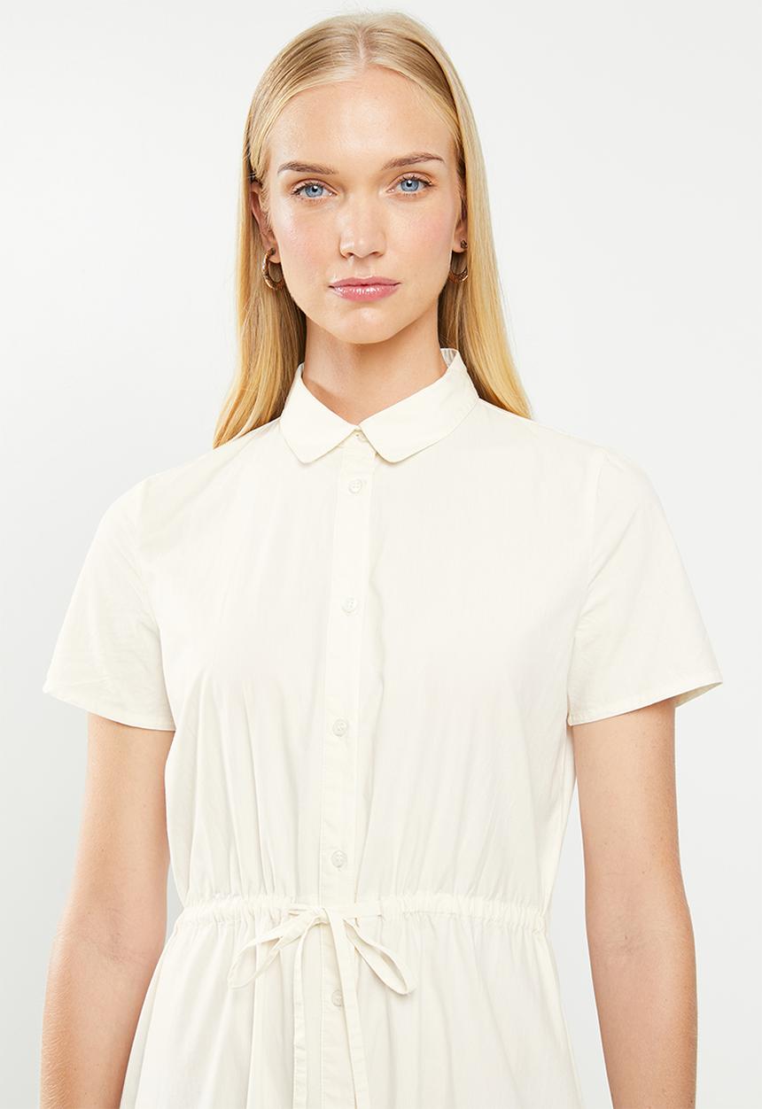 Jacqueline de Yong - Villads short sleeve dress - cream 