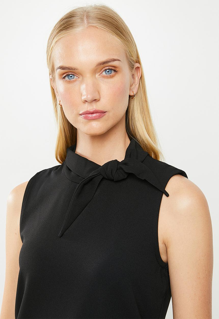 Jacqueline de Yong - Catia sleeveless neck binding top - black