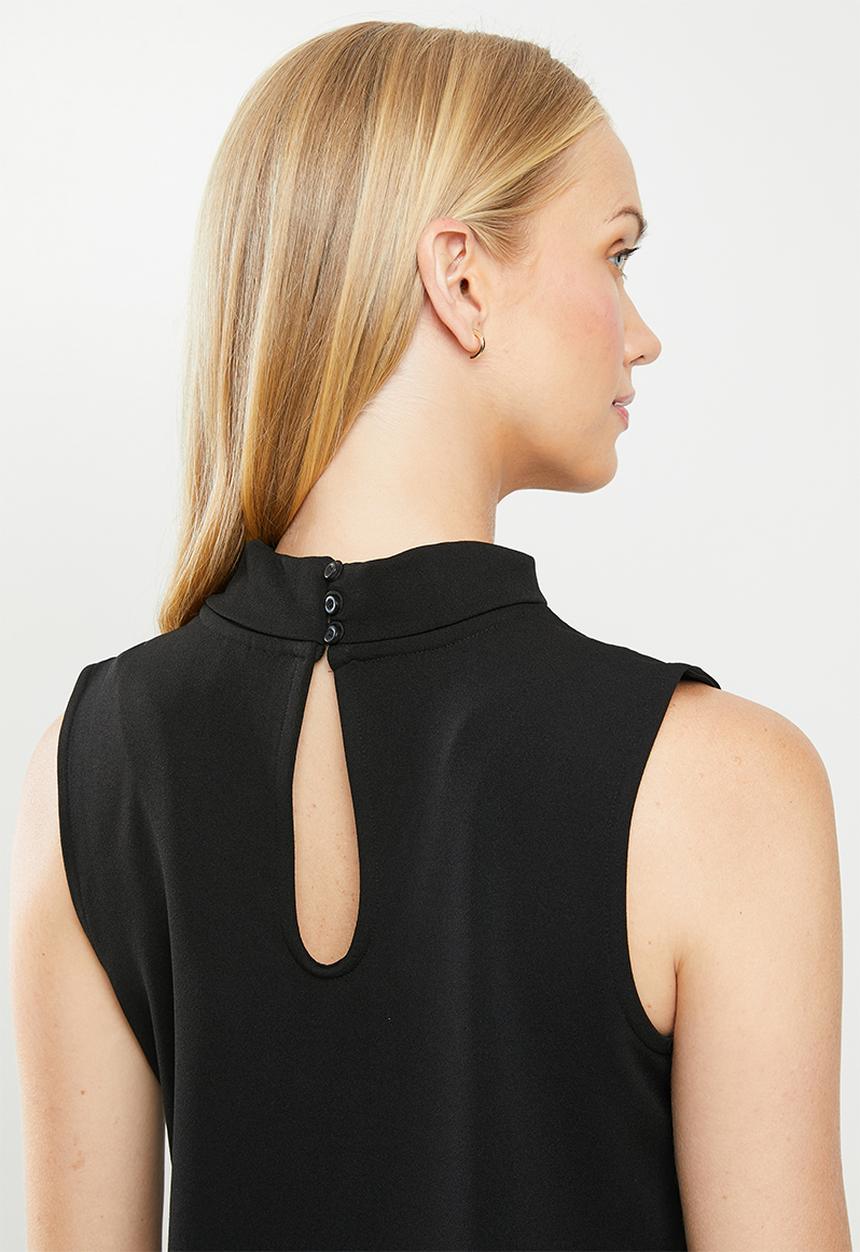 Jacqueline de Yong - Catia sleeveless neck binding top - black