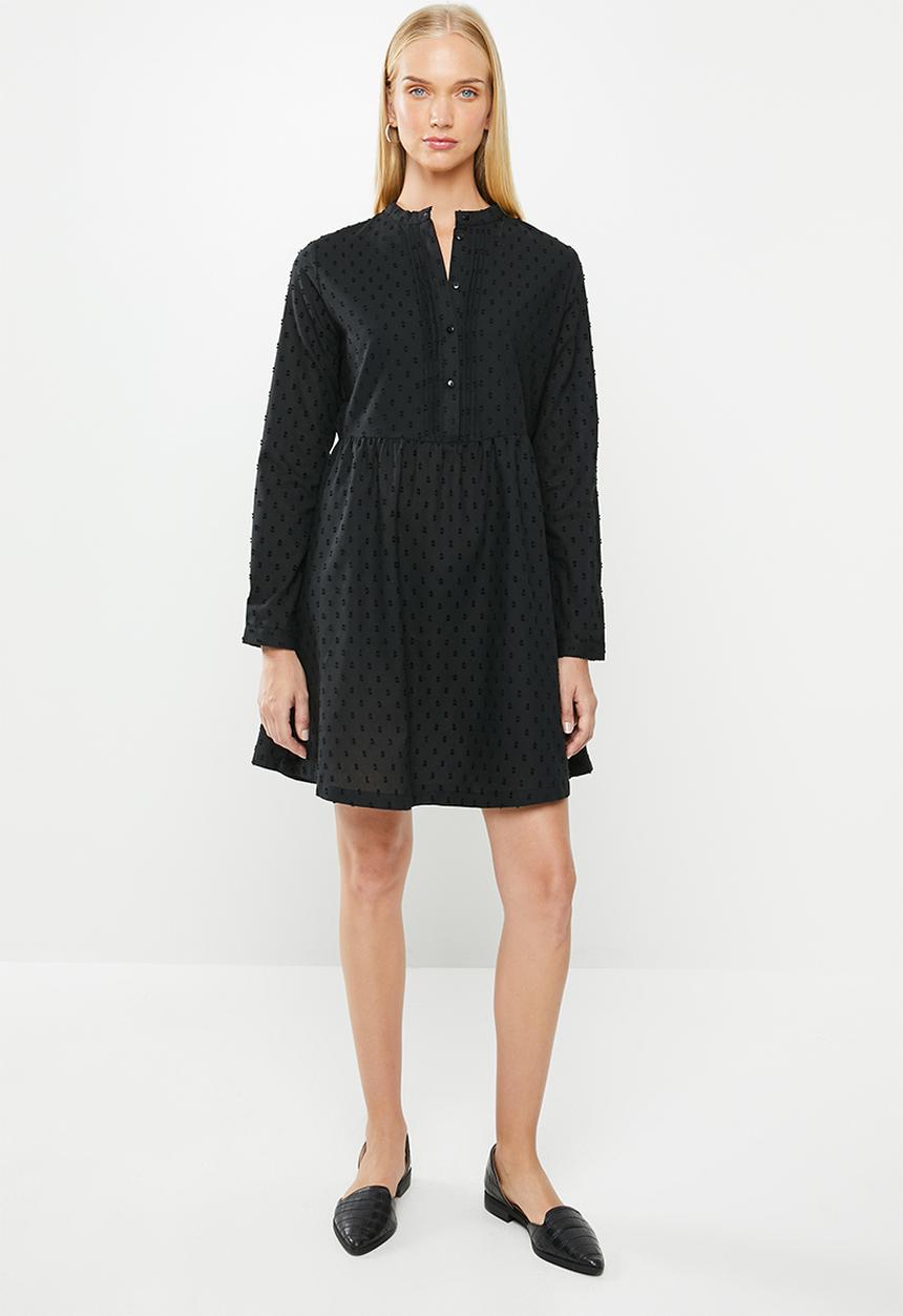Jacqueline de Yong - May long sleeve short dress - black 
