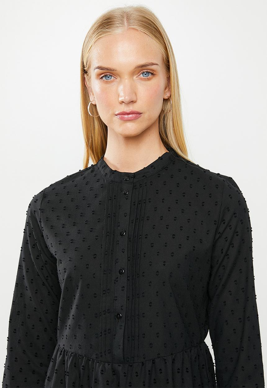 Jacqueline de Yong - May long sleeve short dress - black 