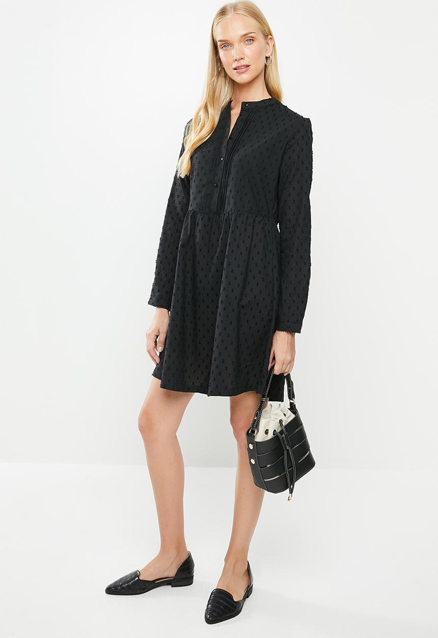 Jacqueline de Yong - May long sleeve short dress - black 