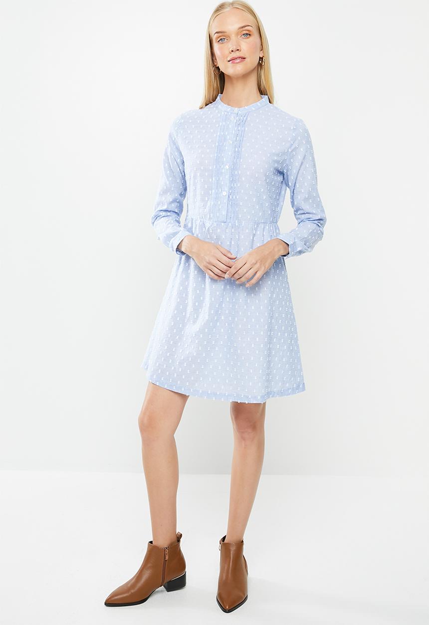 Jacqueline de Yong - May long sleeve short dress - blue 