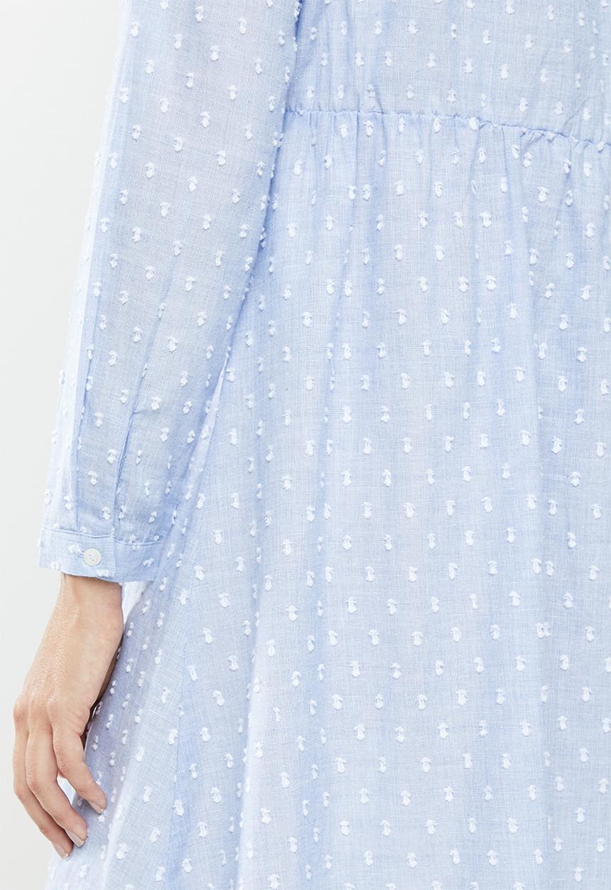 Jacqueline de Yong - May long sleeve short dress - blue 