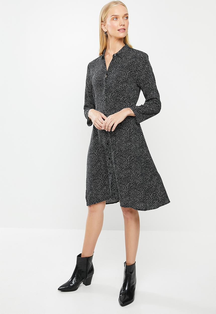 Jacqueline de Yong - Ollie 7/8 shirt dress - black & white