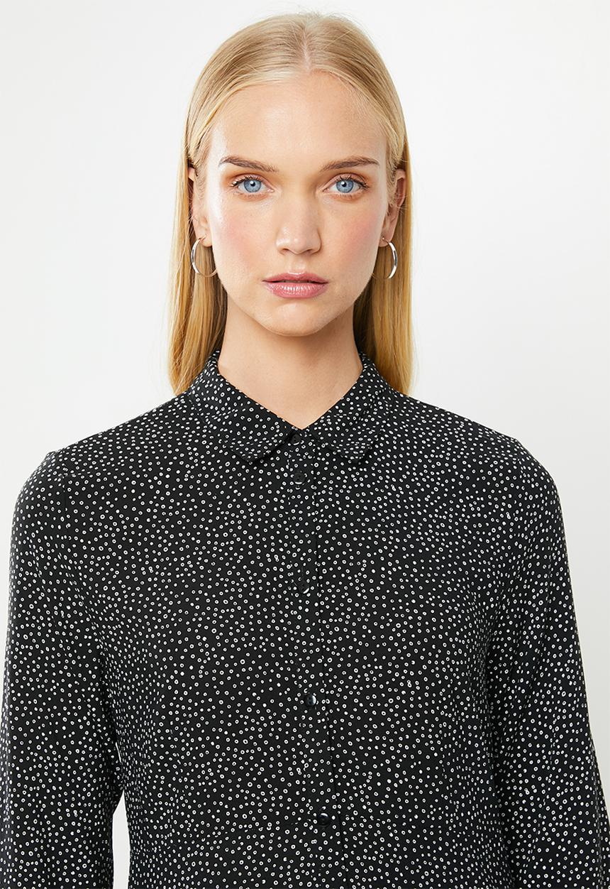 Jacqueline de Yong - Ollie 7/8 shirt dress - black & white