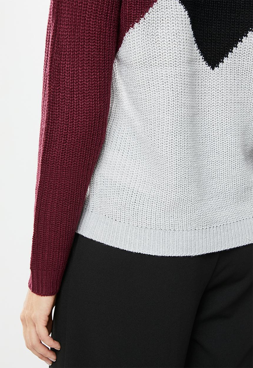 Jacqueline de Yong - Heavy long sleeve o-neck pullover - multi 