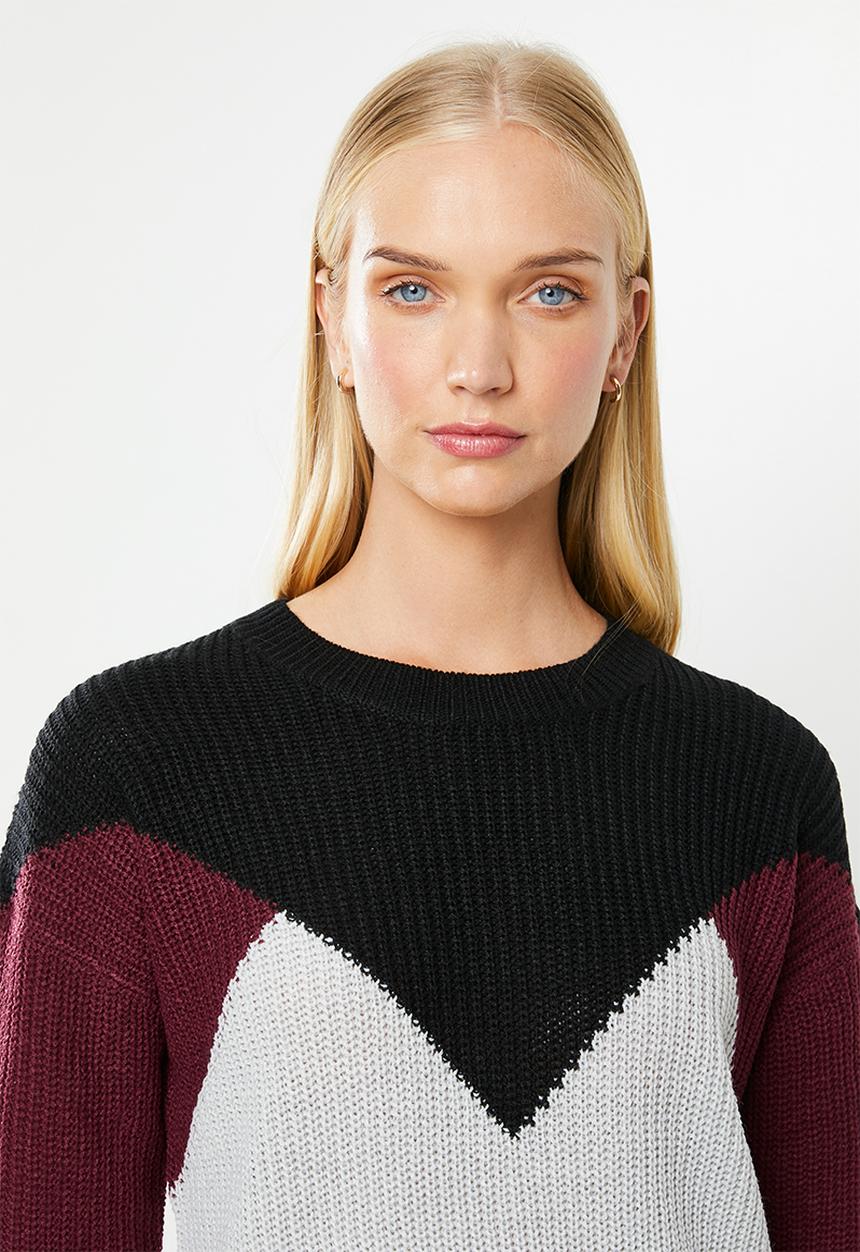 Jacqueline de Yong - Heavy long sleeve o-neck pullover - multi 