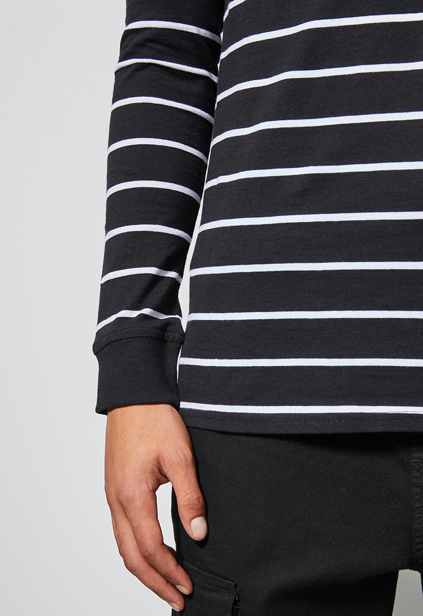 Superbalist - Stripe crew neck tee - black & white
