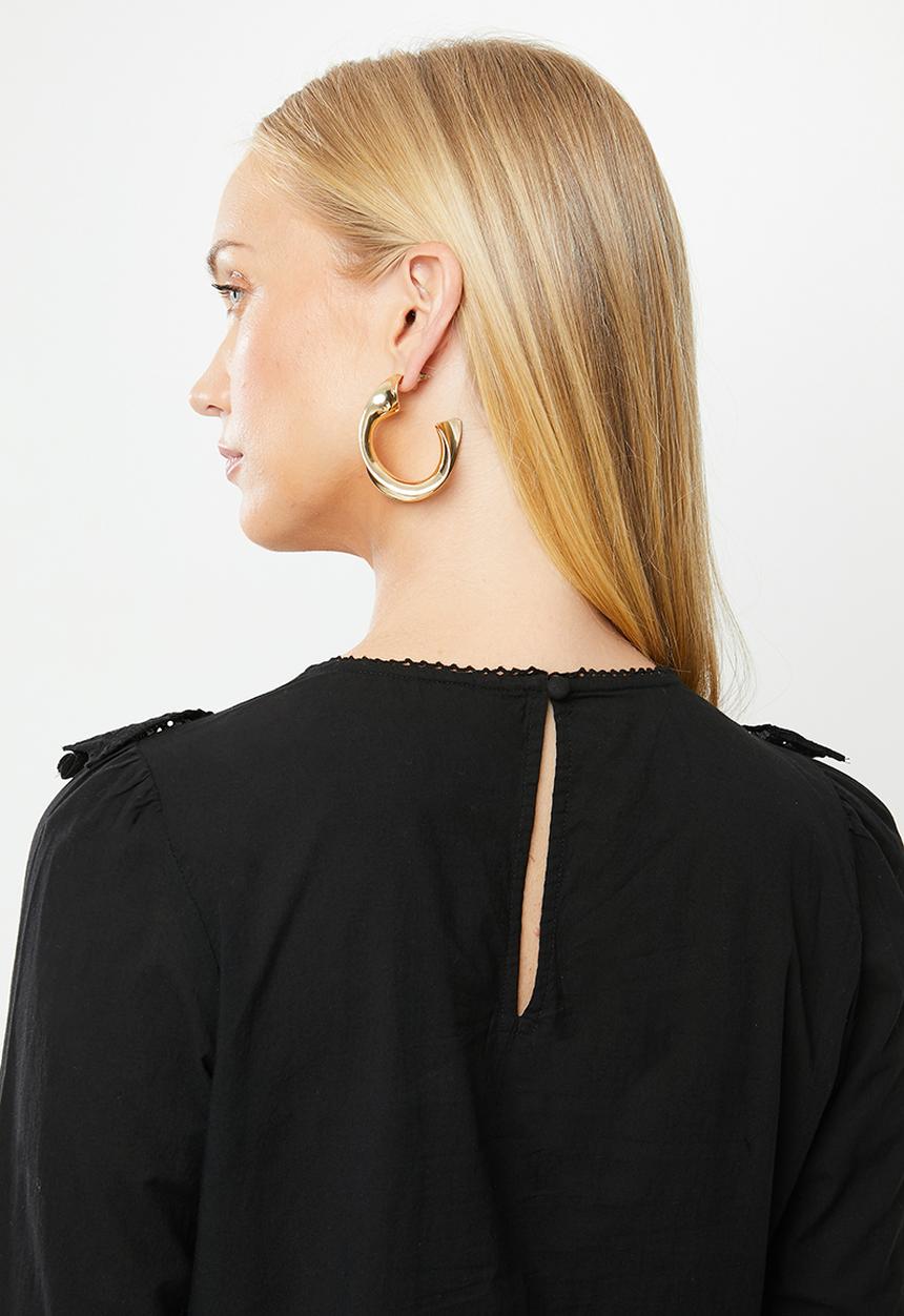Vero Moda - Simme emb 7/8 top - black