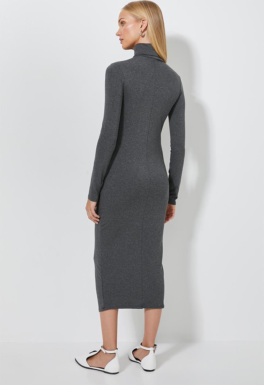 Superbalist - Poloneck midi dress - grey