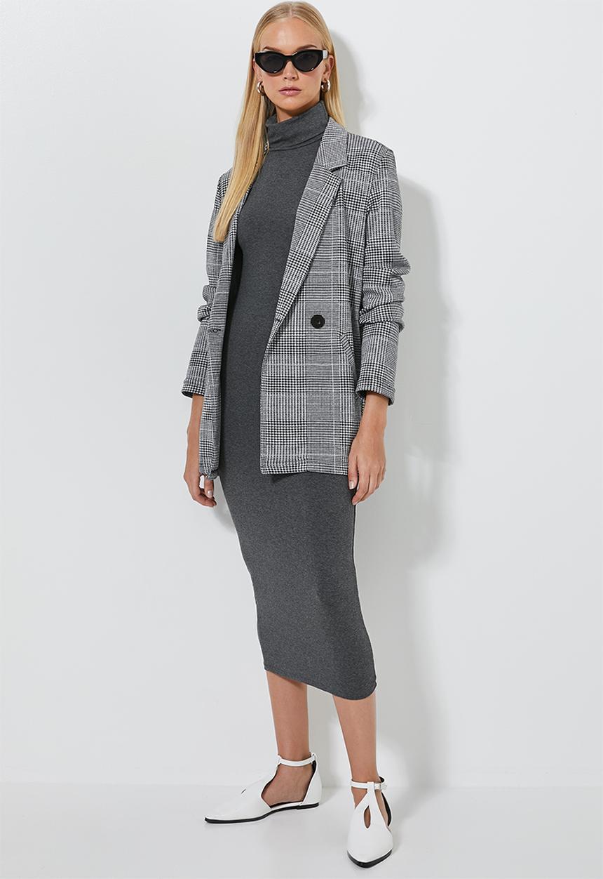 Superbalist - Poloneck midi dress - grey