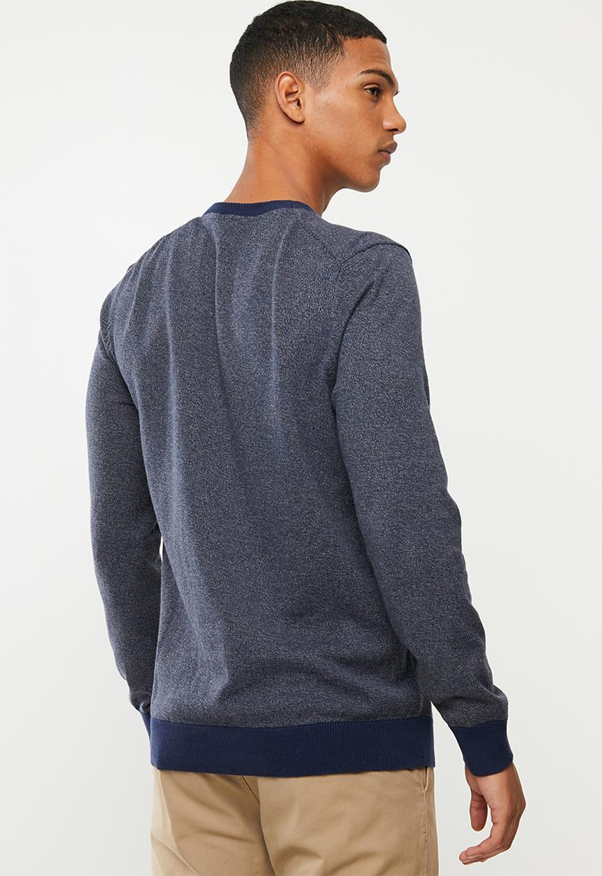 Selected Homme - Braden cot crew neck knit - blue