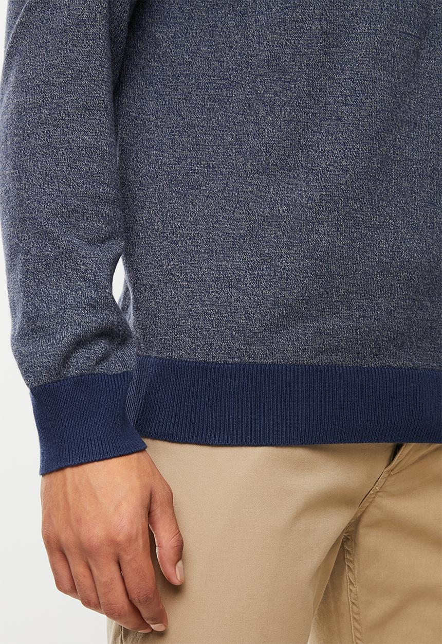 Selected Homme - Braden cot crew neck knit - blue
