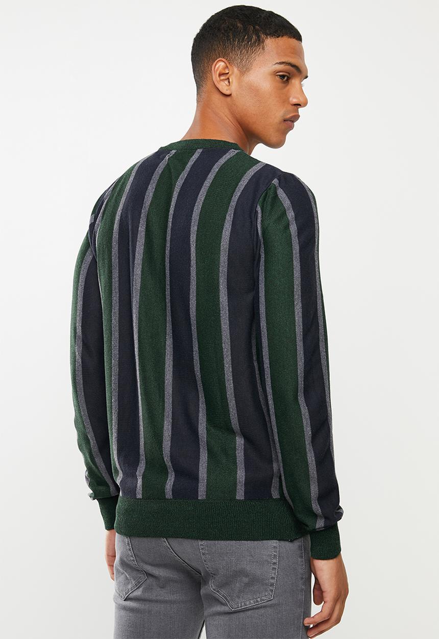Brave Soul - Lyons vertical stripe crew knitwear - multi