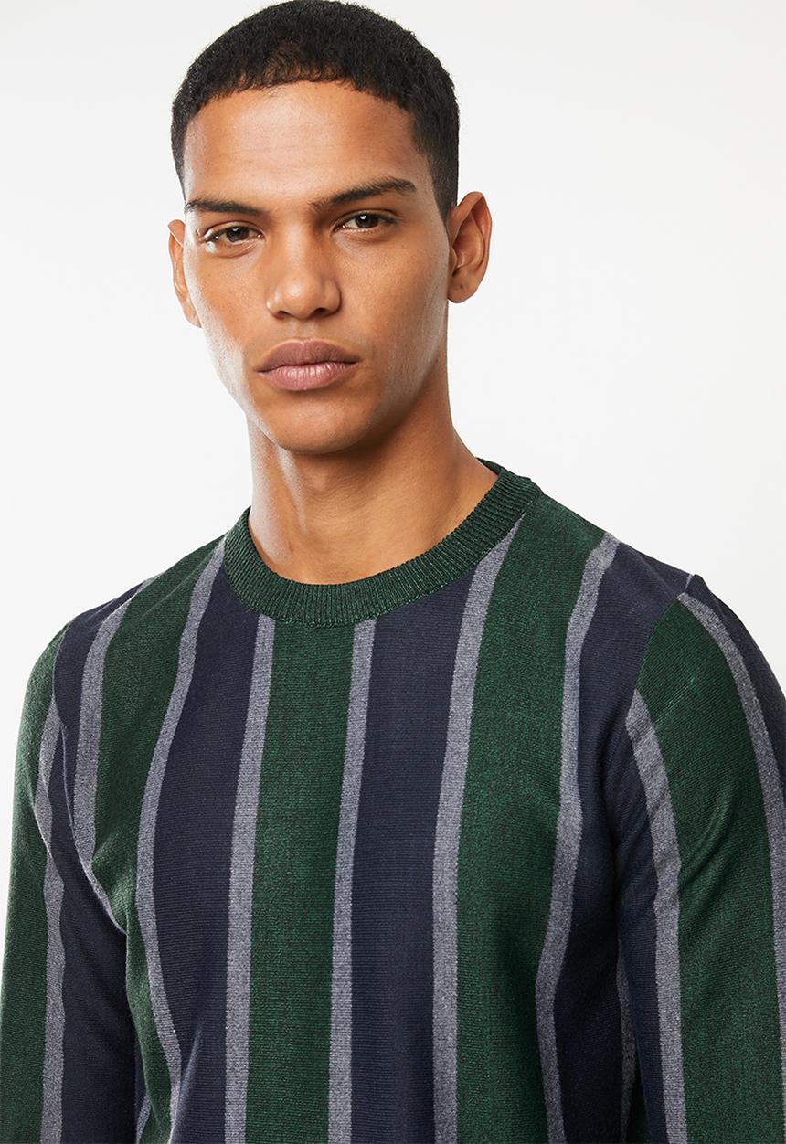 Brave Soul - Lyons vertical stripe crew knitwear - multi