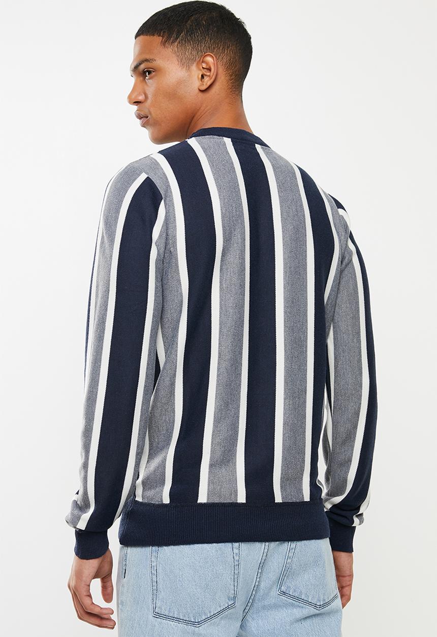 Brave Soul - Lyons vertical stripe crew knitwear - multi