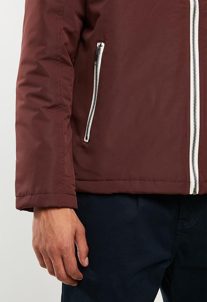 Brave Soul - Koeman colour block jacket - burgundy & navy