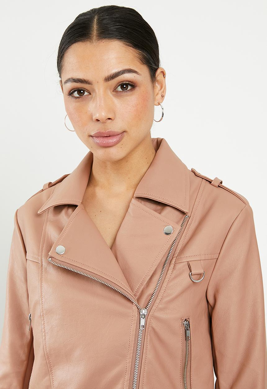 Missguided - Ultimate boxy biker jacket - pink