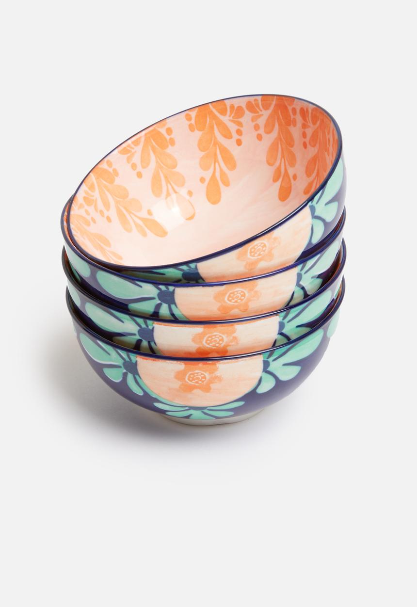 Maxwell & Williams - Majolica snack bowl set of 4 - ink blue