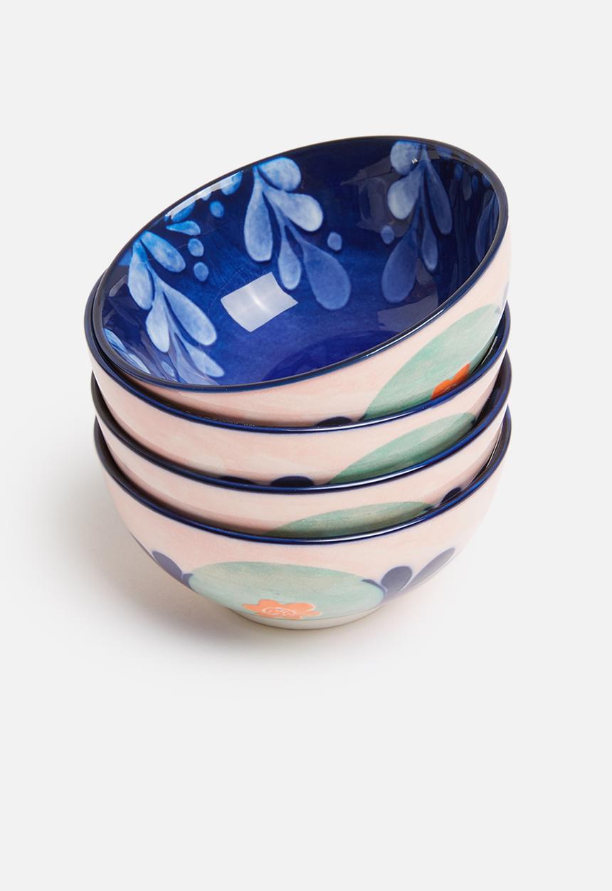 Maxwell & Williams - Majolica dip bowl set of 4 - ink peach