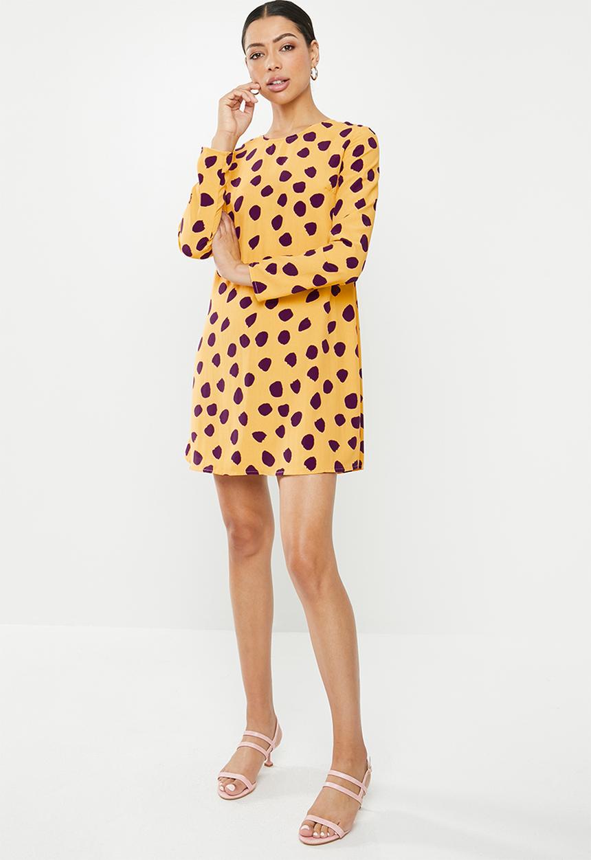 Glamorous - Messy spot tunic - yellow & purple