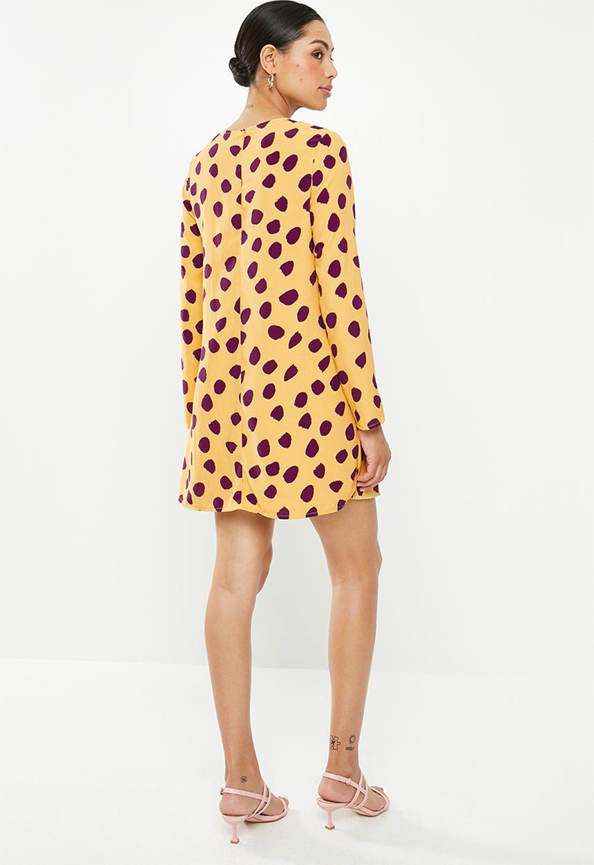 Glamorous - Messy spot tunic - yellow & purple