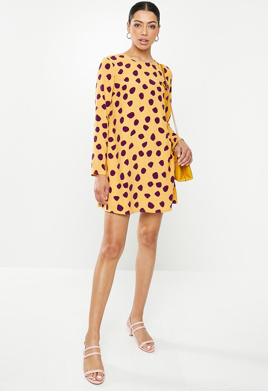 Glamorous - Messy spot tunic - yellow & purple