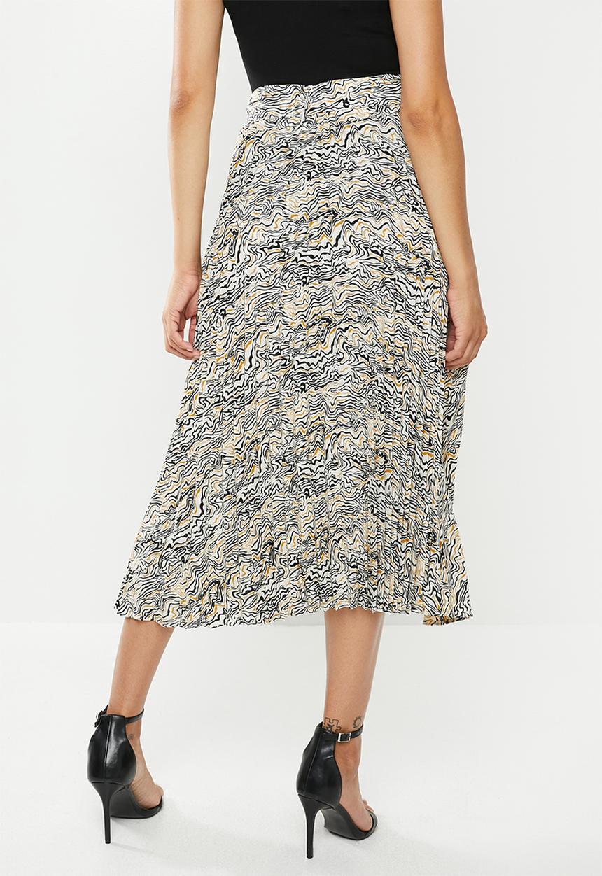 Glamorous - Abstract pleated midi - multi