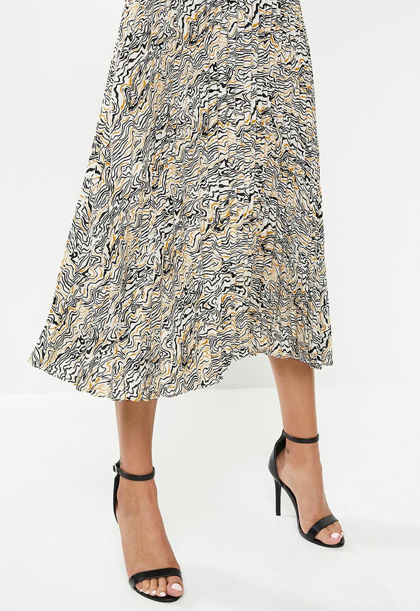 Glamorous - Abstract pleated midi - multi