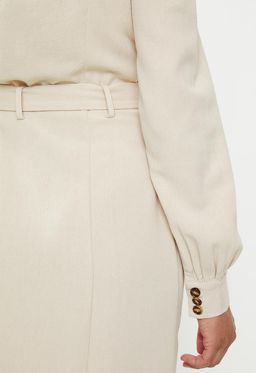 Glamorous - Button through mini with square neck - beige 