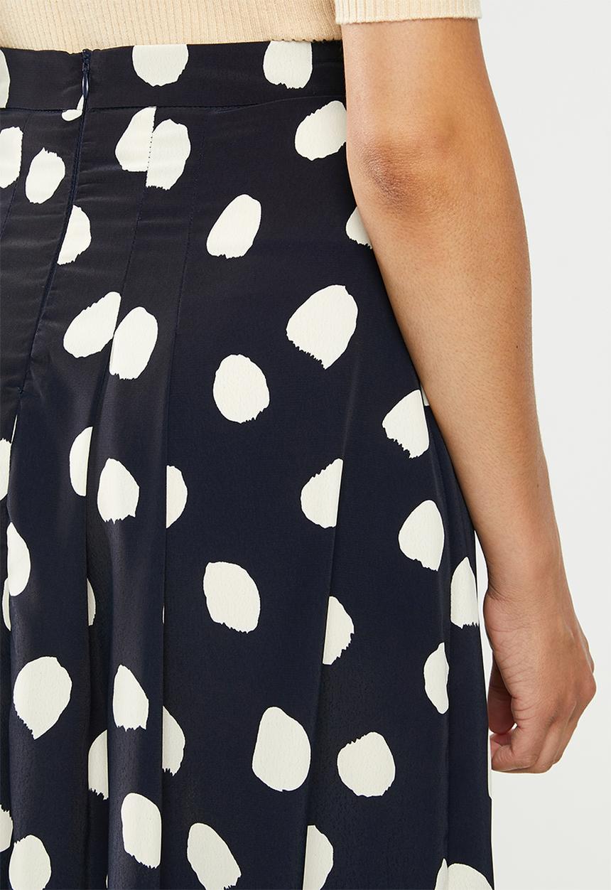 Glamorous - Messy spot skirt - navy & cream 