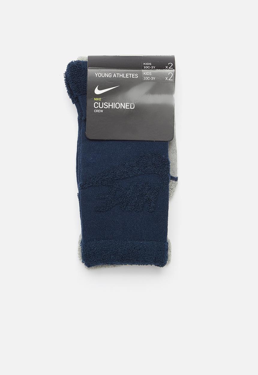 Nike - 2 Pack Nike loop futura crew socks - navy & grey 