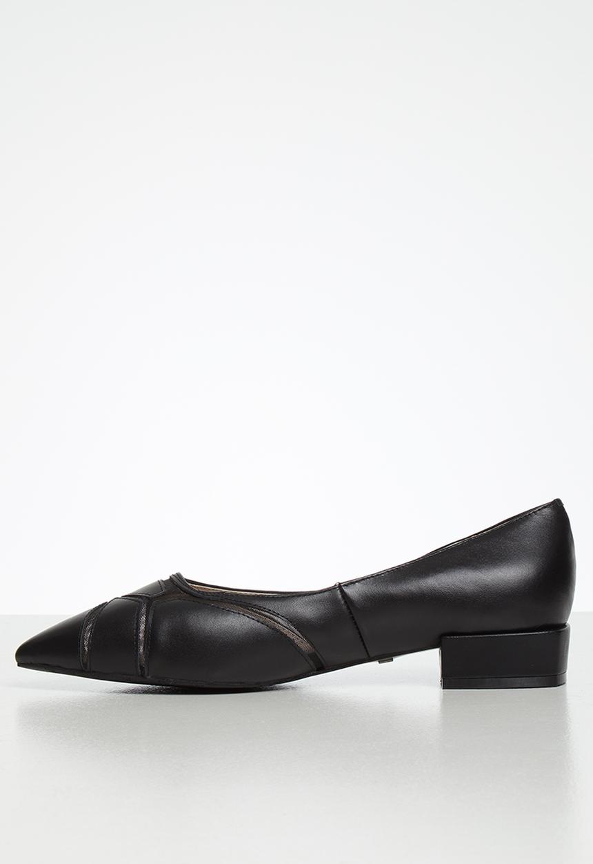 POLO - Courtney leather heeled pointy pump - black
