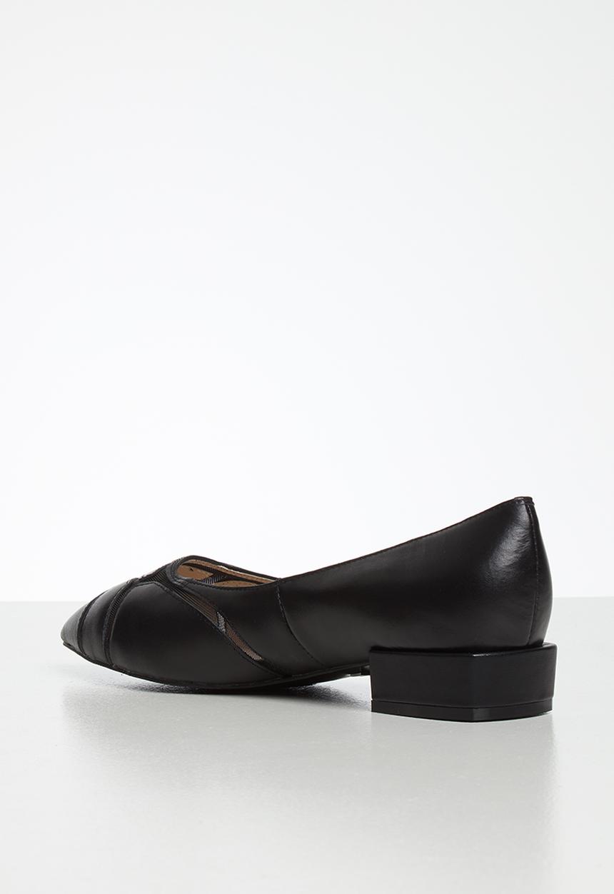POLO - Courtney leather heeled pointy pump - black