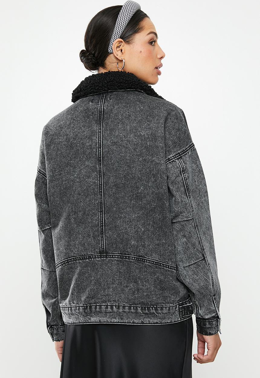 Missguided - 80's batwing collar oversized jacket - black