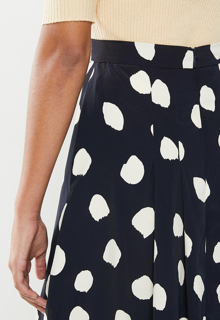 Glamorous - Petite messy spot skirt - navy & cream