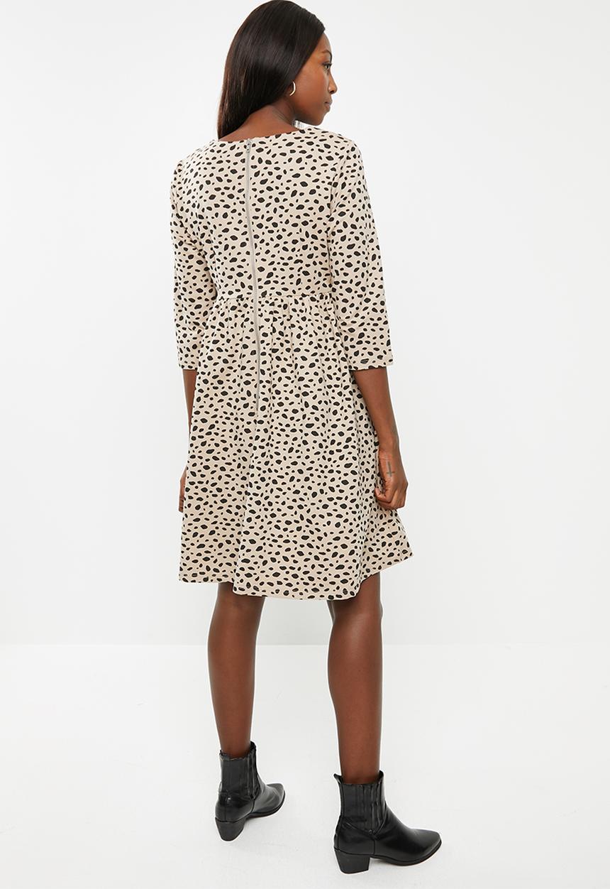 Glamorous - Maternity dalmation dress - beige & black 